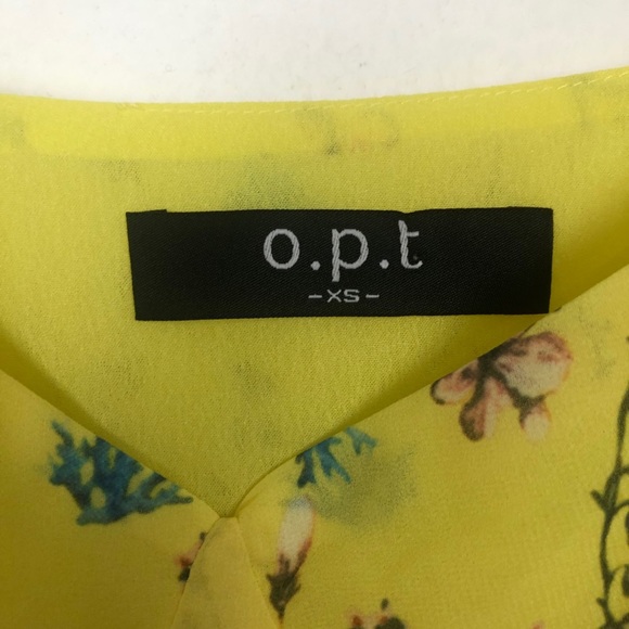 OPT Retsina Floral Print Pleated A-Line Midi Dress Size XS Yellow Cold Shoulder - Picture 5 of 13